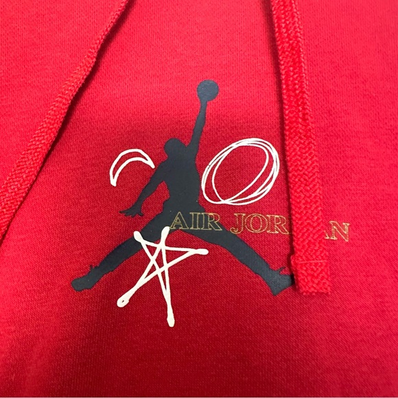 Men's Air Jordan Brand Red Legacy FIBA Pullover Hoodie Hooded Sweatshirt Size XL - Picture 4 of 8